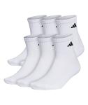 Adidas Cushioned Quarter Sock 6pk Crew WH