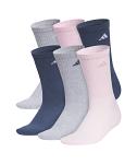 Adidas Cushioned Sock 6pk Crew Womens Multi-516 Adidas Cushioned Sock 6pk Crew Womens Multi-516